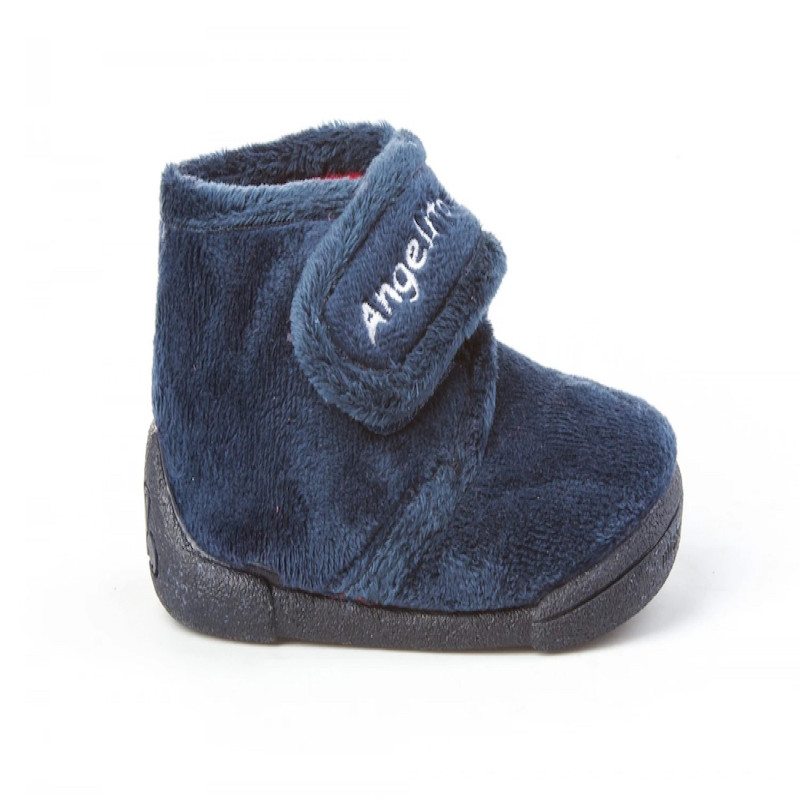 Made in Spain EU20-23 Baby Boy Non Slip Rubber sole Velcro Bootie Shoes Marino